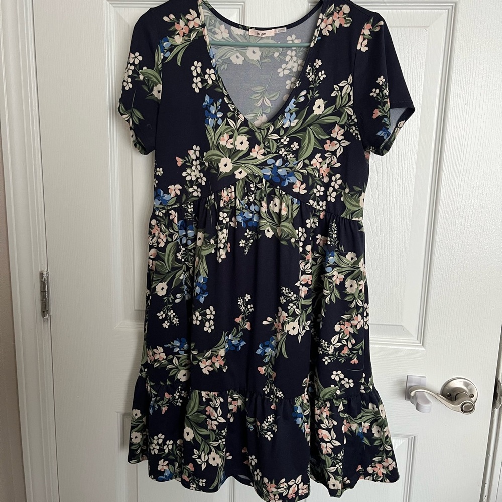 Mi ami Navy Floral Dress